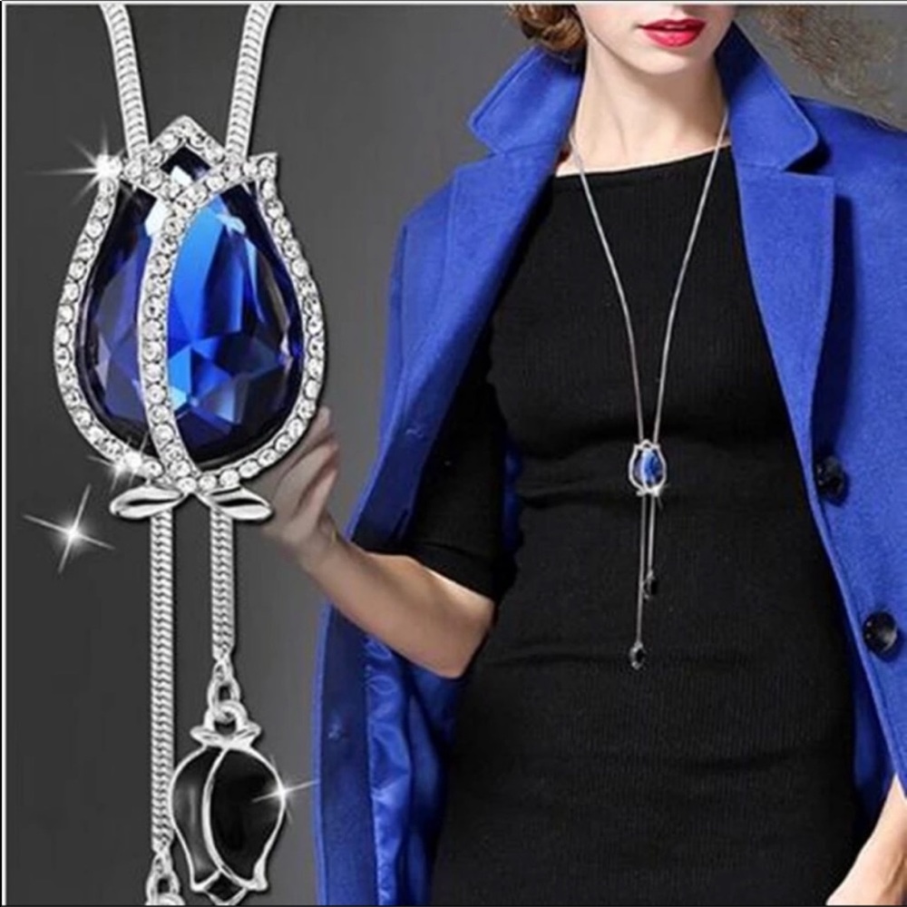 New silver pendant necklace adjustable